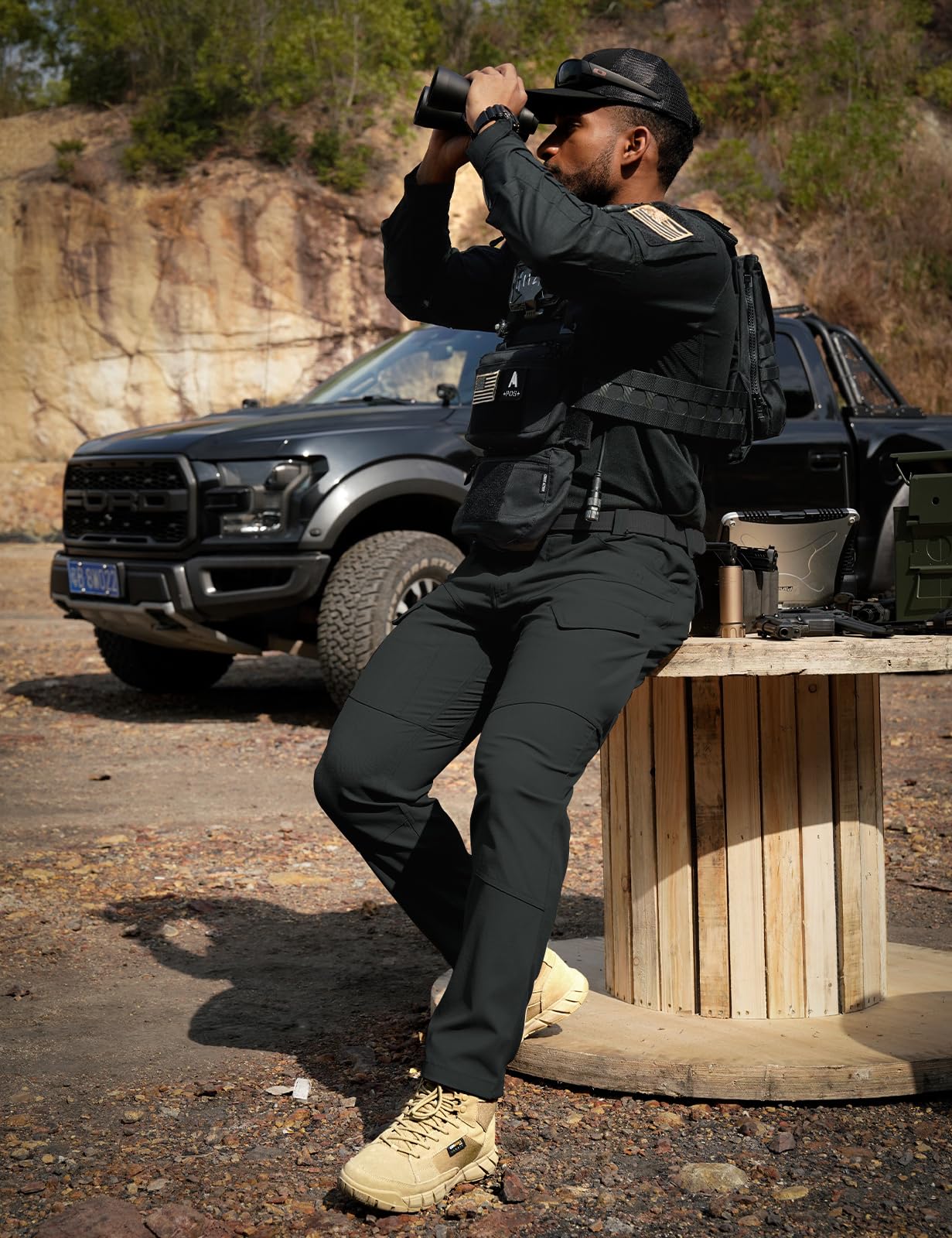 TOPTACPRO Tactical Pants elastic waist pleats offer comfortable daily wear