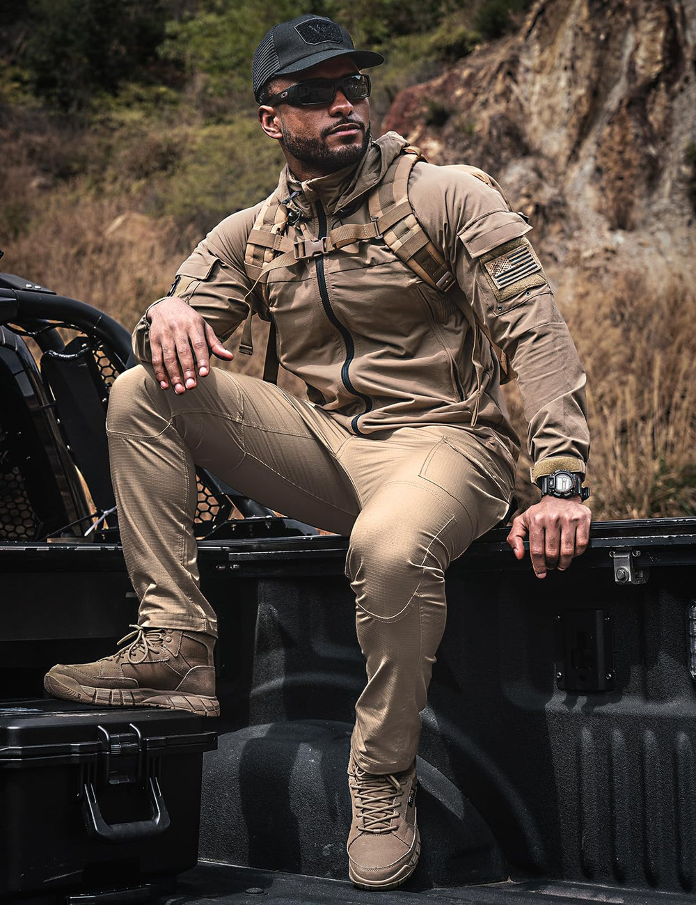 TOPTACPRO pants elastic waist offers comfortable stretch for all-day wear