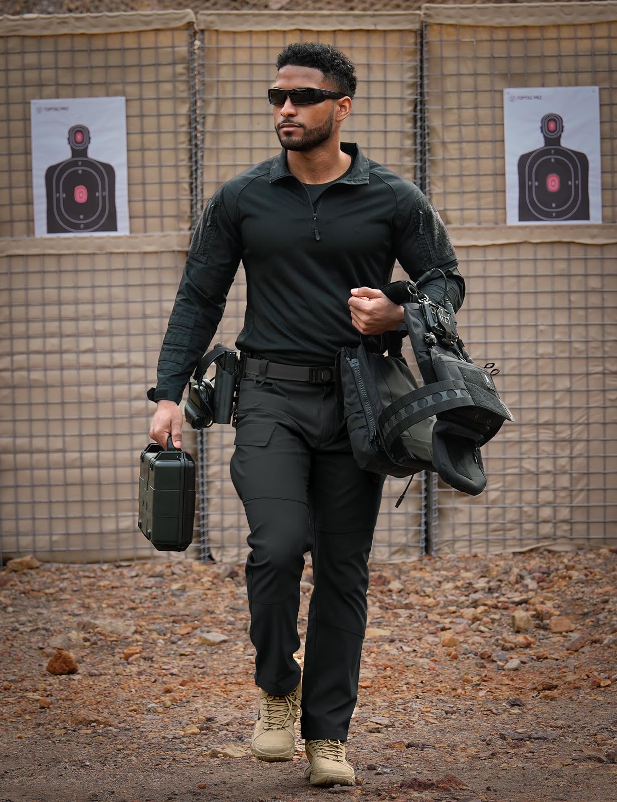TOPTACPRO Tactical Pants UTX-D-rings detail enables quick gear access