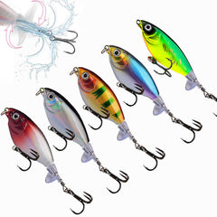 Topwater Whopper Popper lure variegated yellow with rotating tail