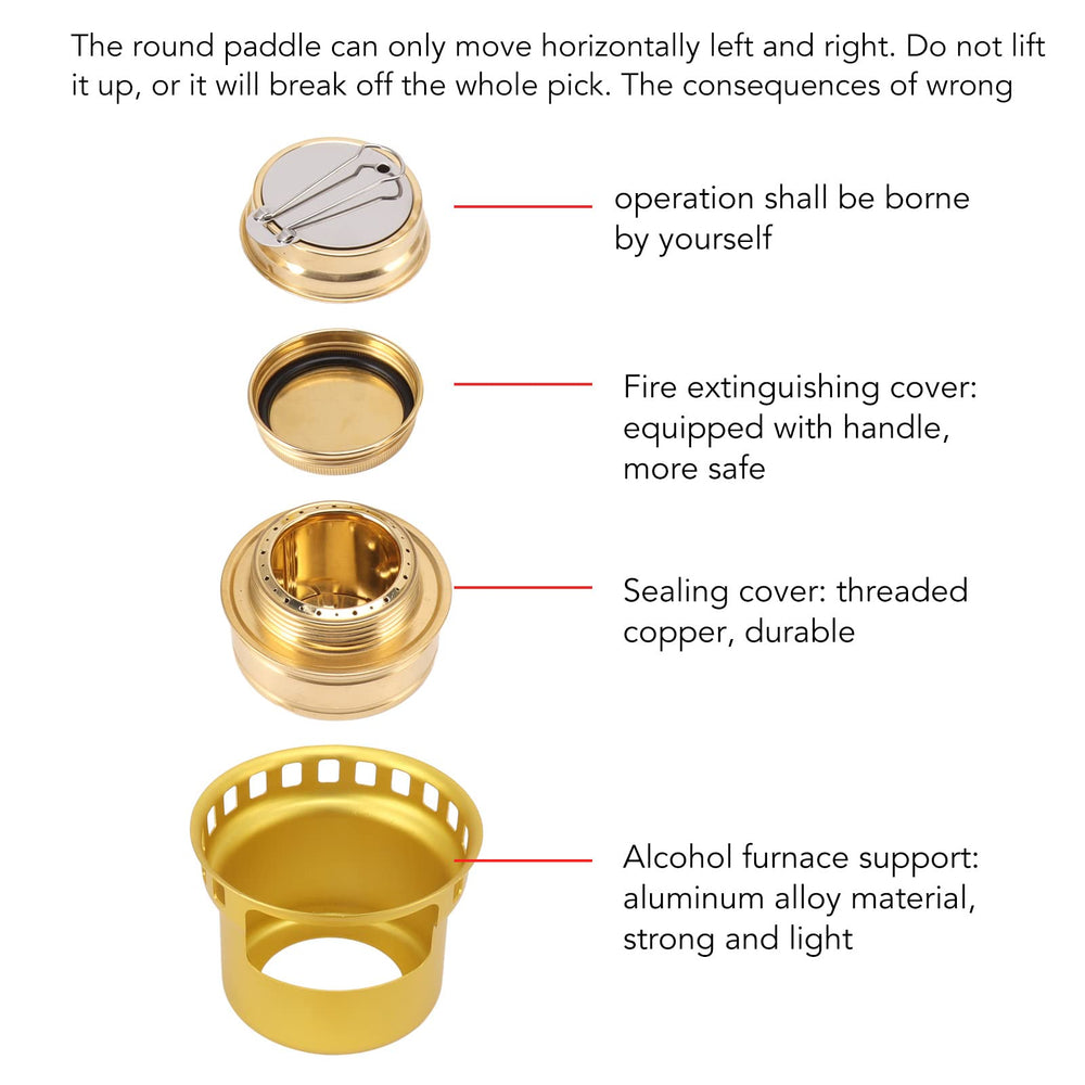 Topyond alcohol stove aluminium outer shell keeps weight low and durable.