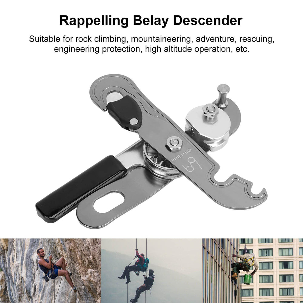 Topyond descender friction wheel with heat-dissipation grooves reduces rope wear.