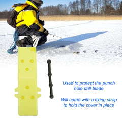 Topyond Blade Guard Fixing Strap secures the cover for stable drilling on ice