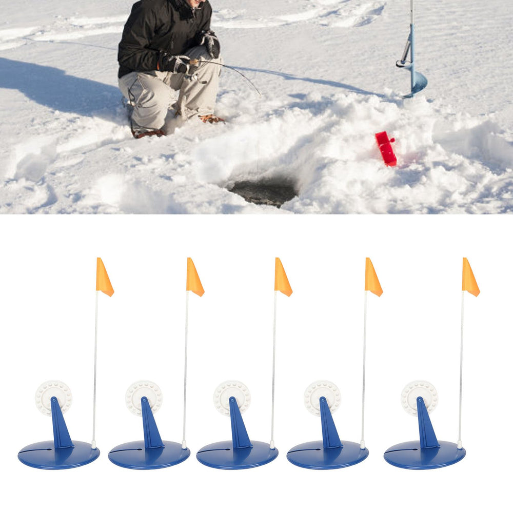 Topyond ice fishing flag platform keeps flags secure on ice.