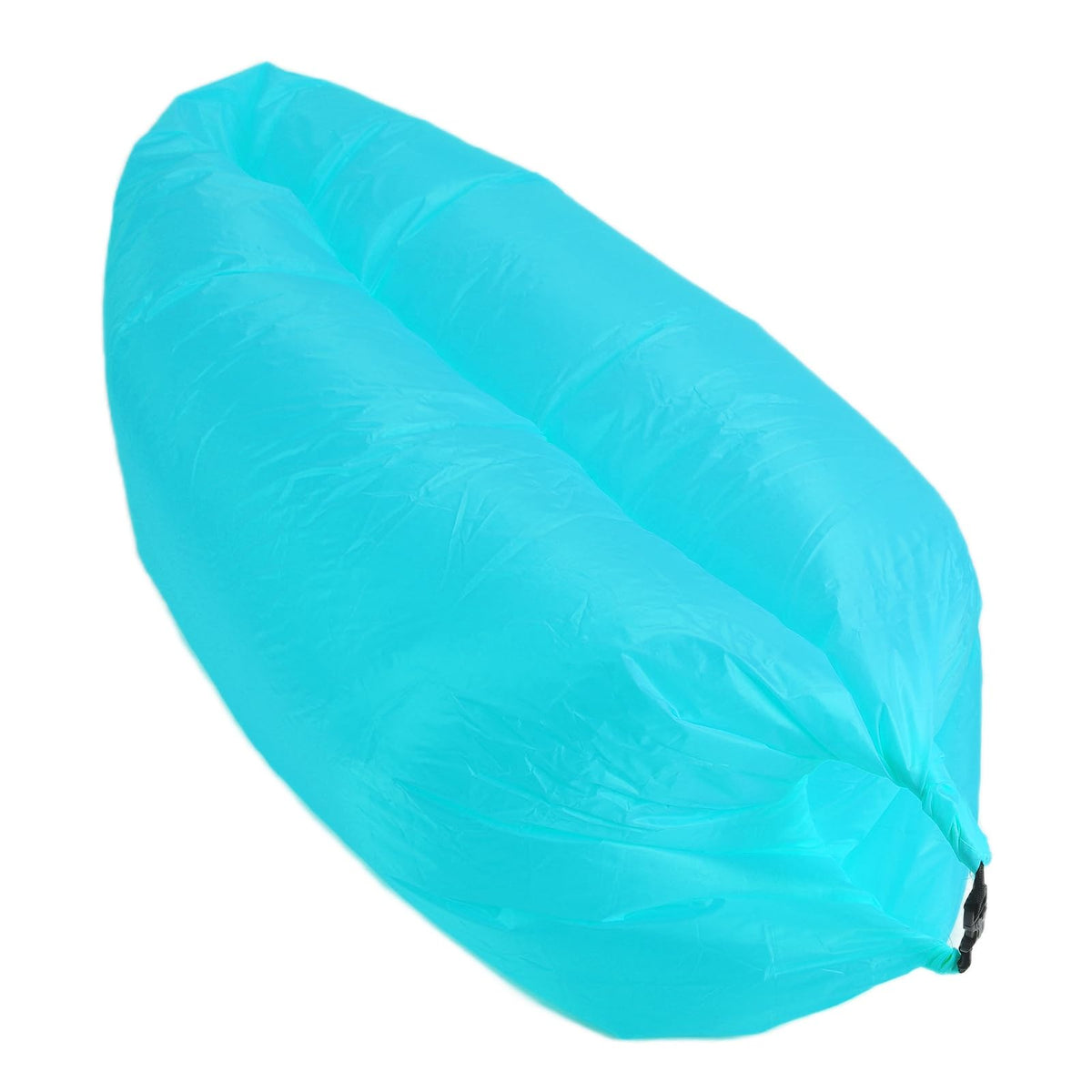 Topyond inflatable lounger blue, outdoor lounging by the water.