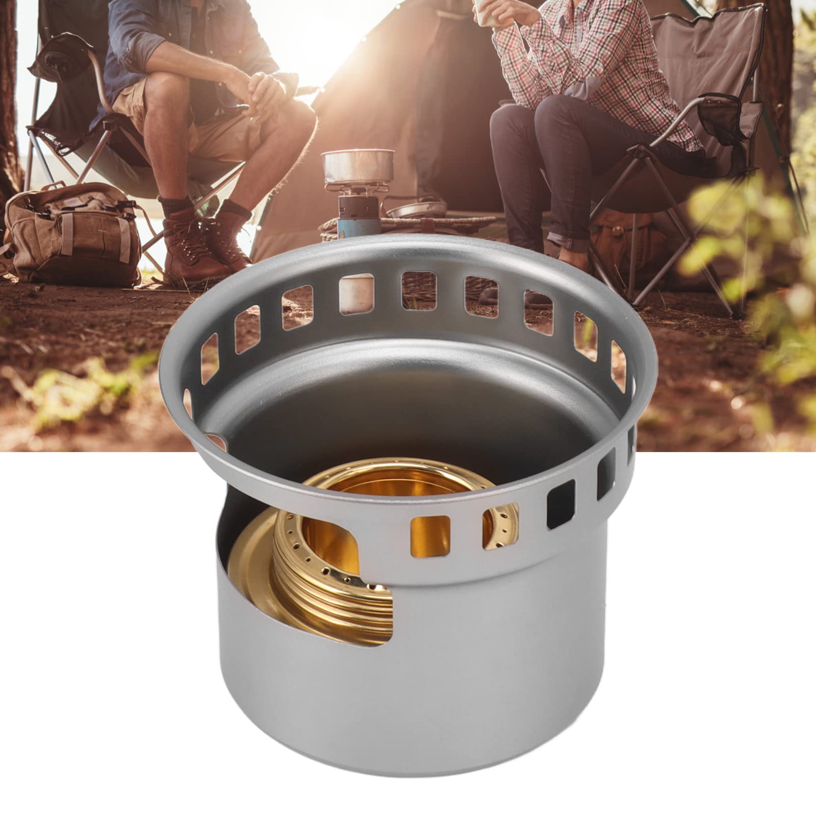 Topyond mini stove aluminium stand compact setup enhances portability.