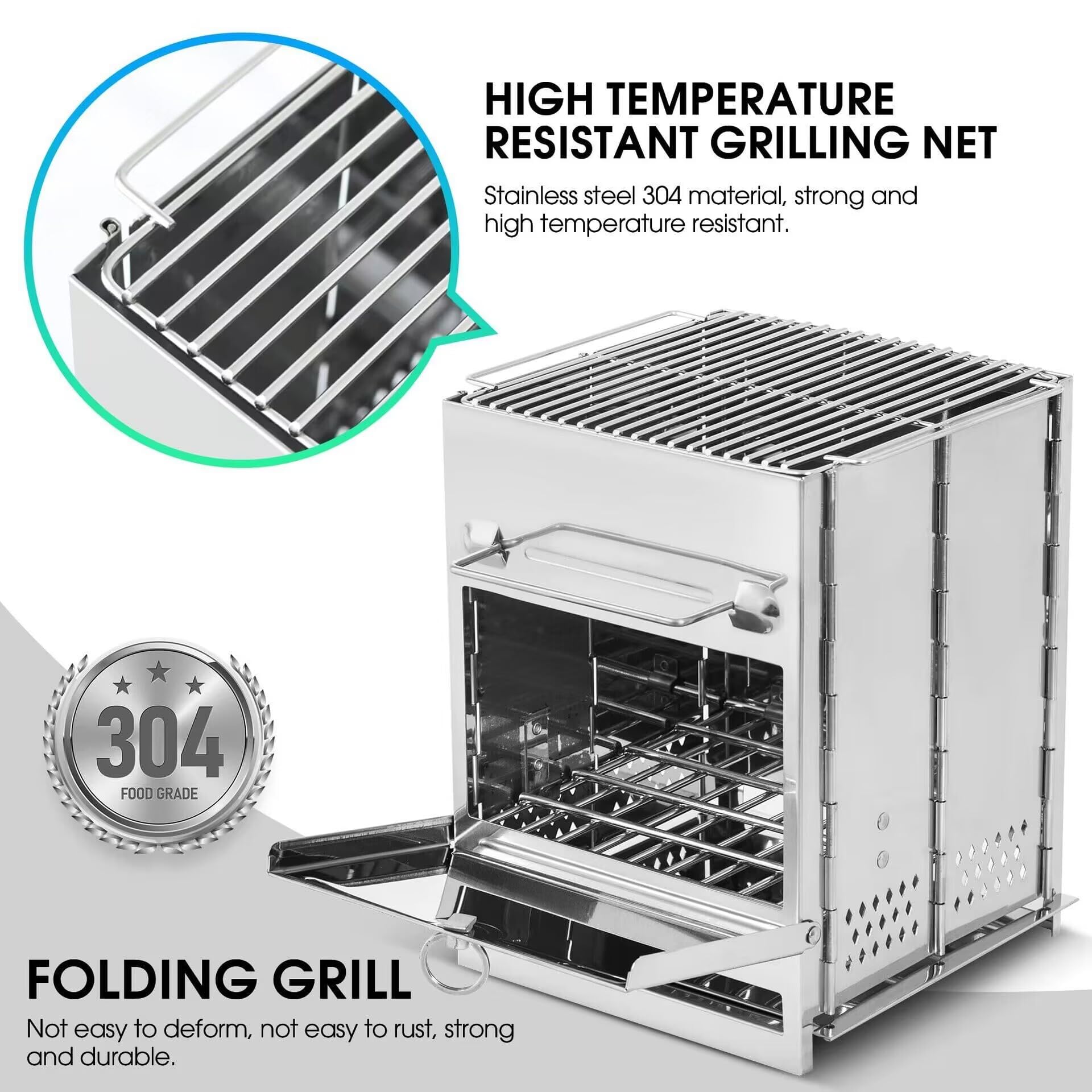 TOQGEZYJ folded stove size, 7.8x1.5x10.6in, easy to transport.