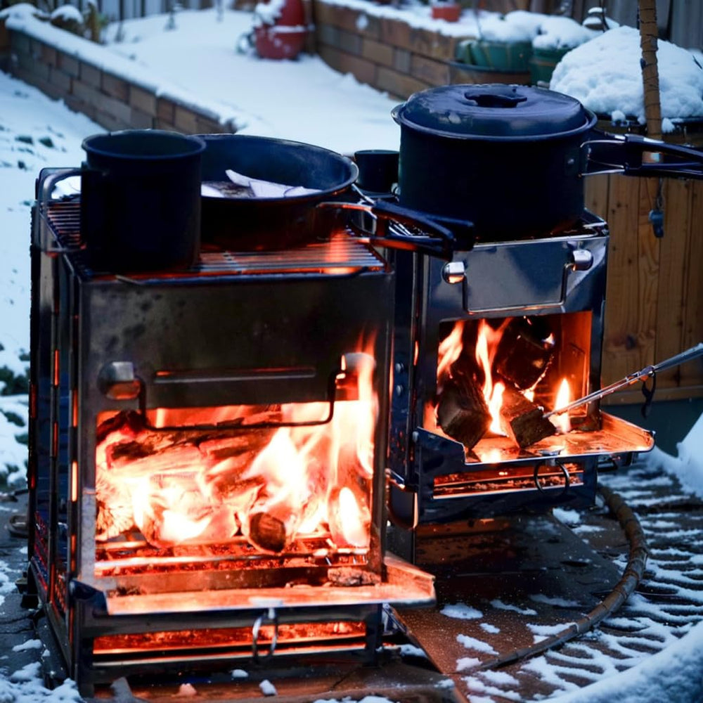 TOQGEZYJ ash pan and grill included, ready-to-use setup without disassembly.