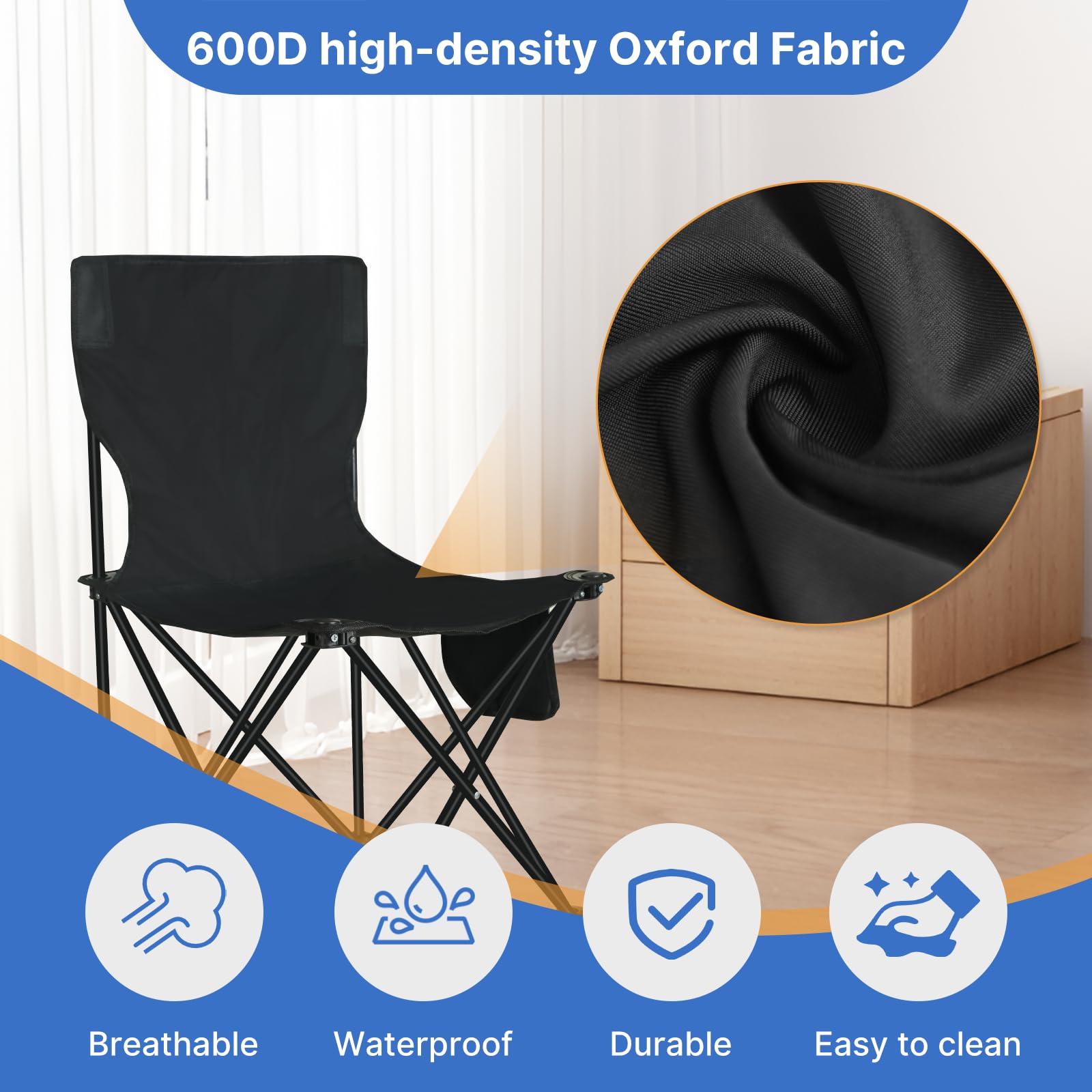 TOREAD chair storage bag keeps it portable and protected.