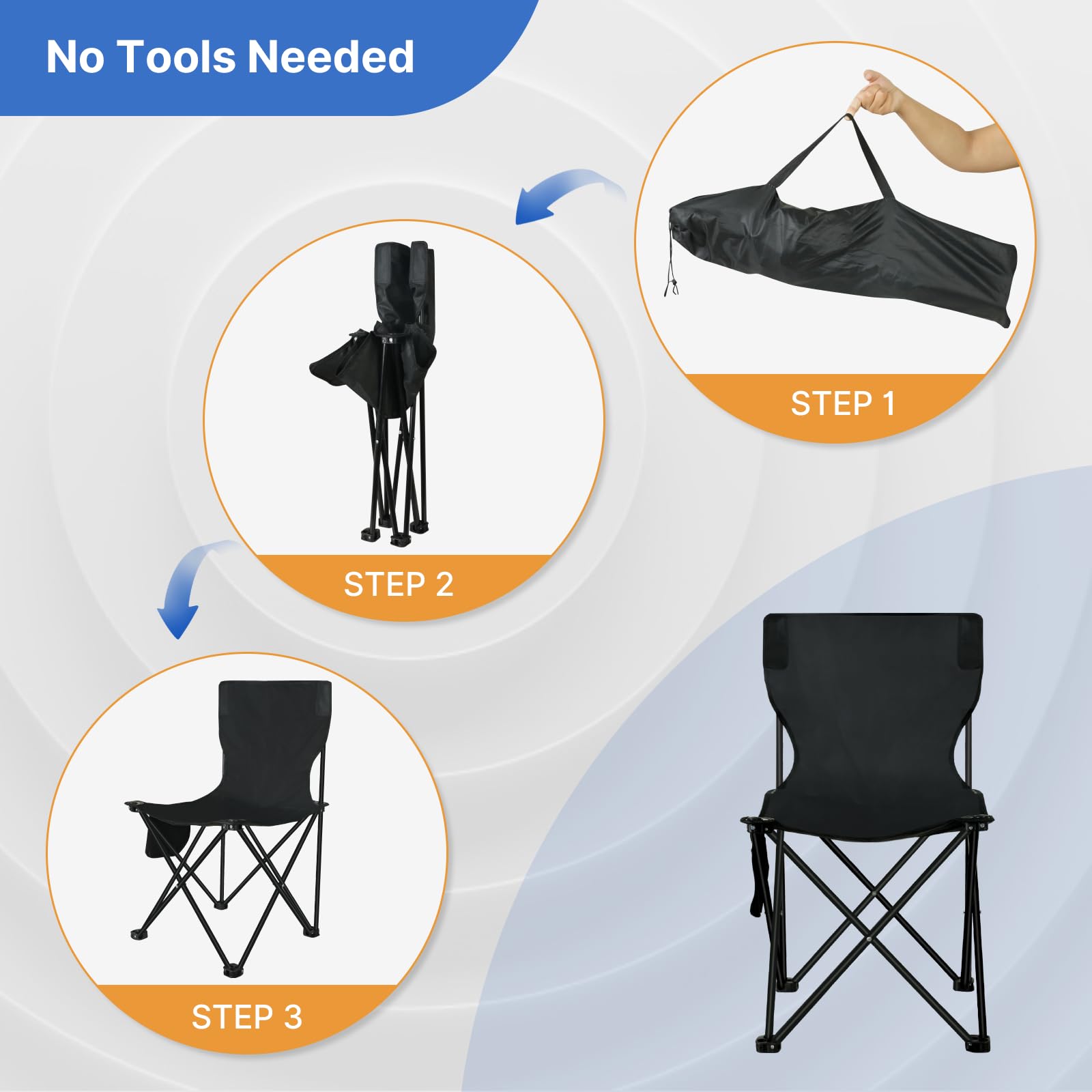 TOREAD lightweight chair weighs six pounds for easy transport.