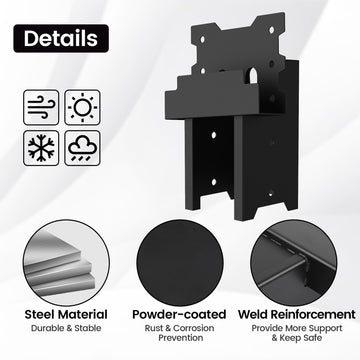 Toriexon 14-gauge steel bracket close-up for heavy-duty use.