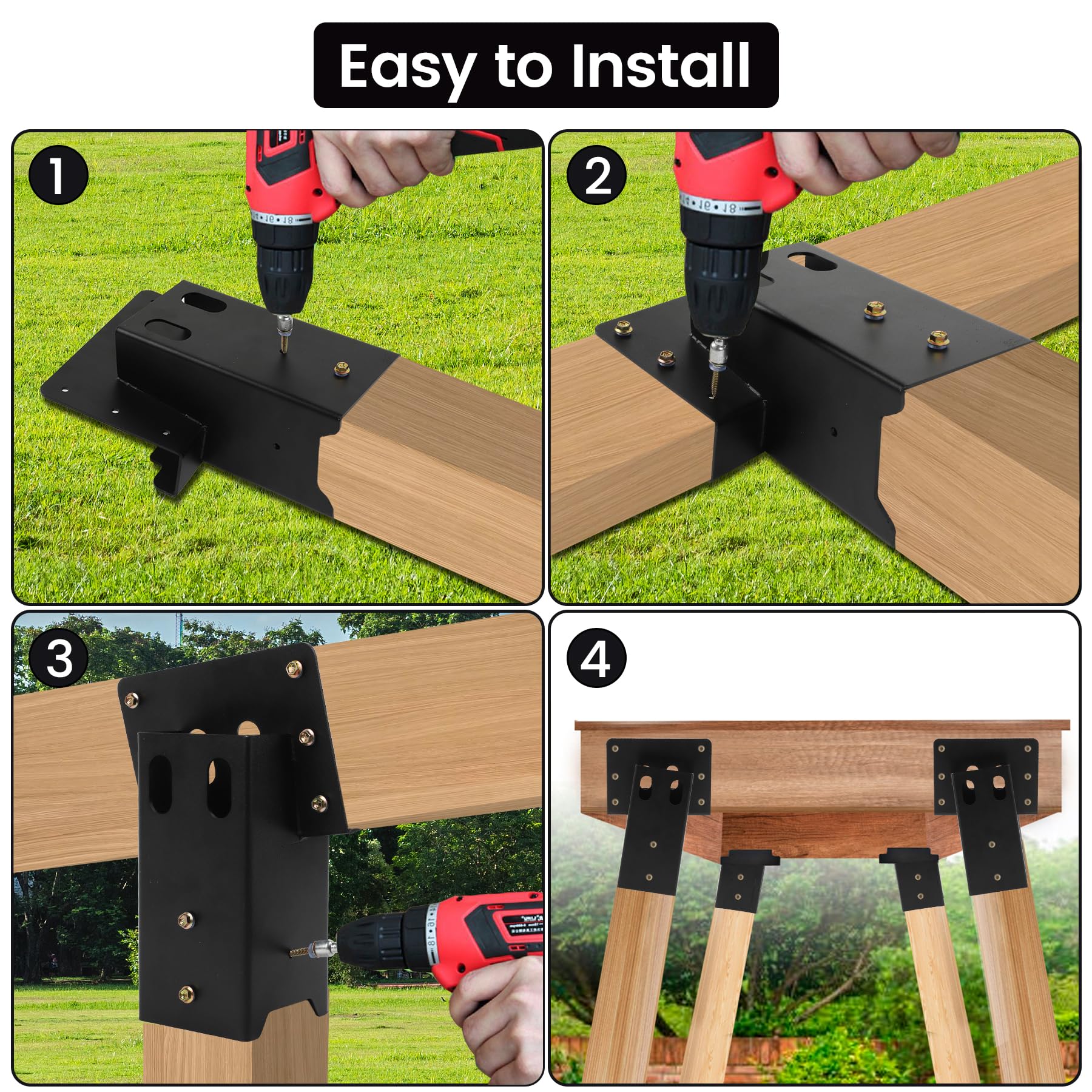 Toriexon outdoor-platform-brackets-stability ensure secure mounting on uneven ground.