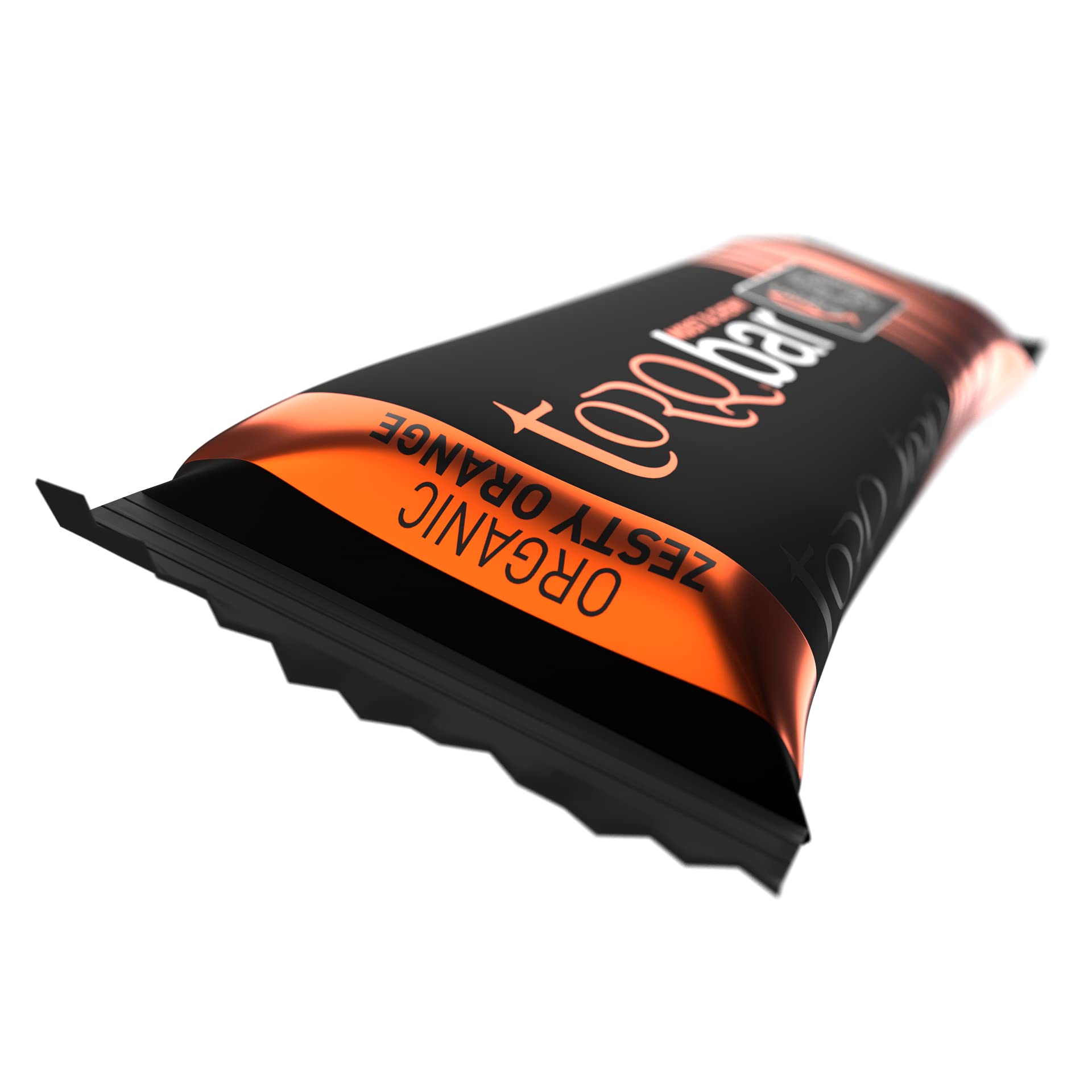 TORQ Zesty Orange energy bar ingredients detail emphasizing organic sourcing