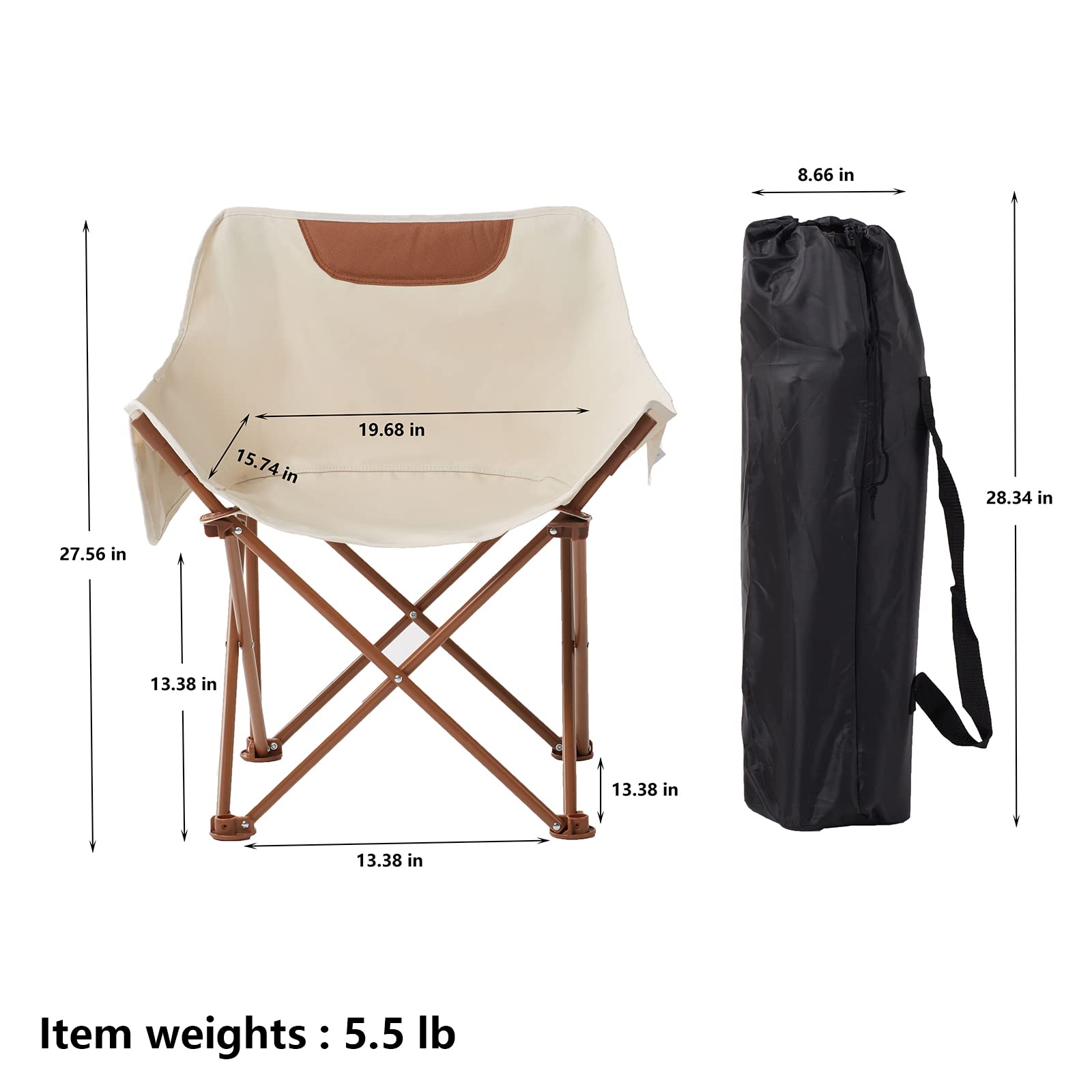 TOSAMC camping chair aluminum frame close-up showing rust-resistant build.
