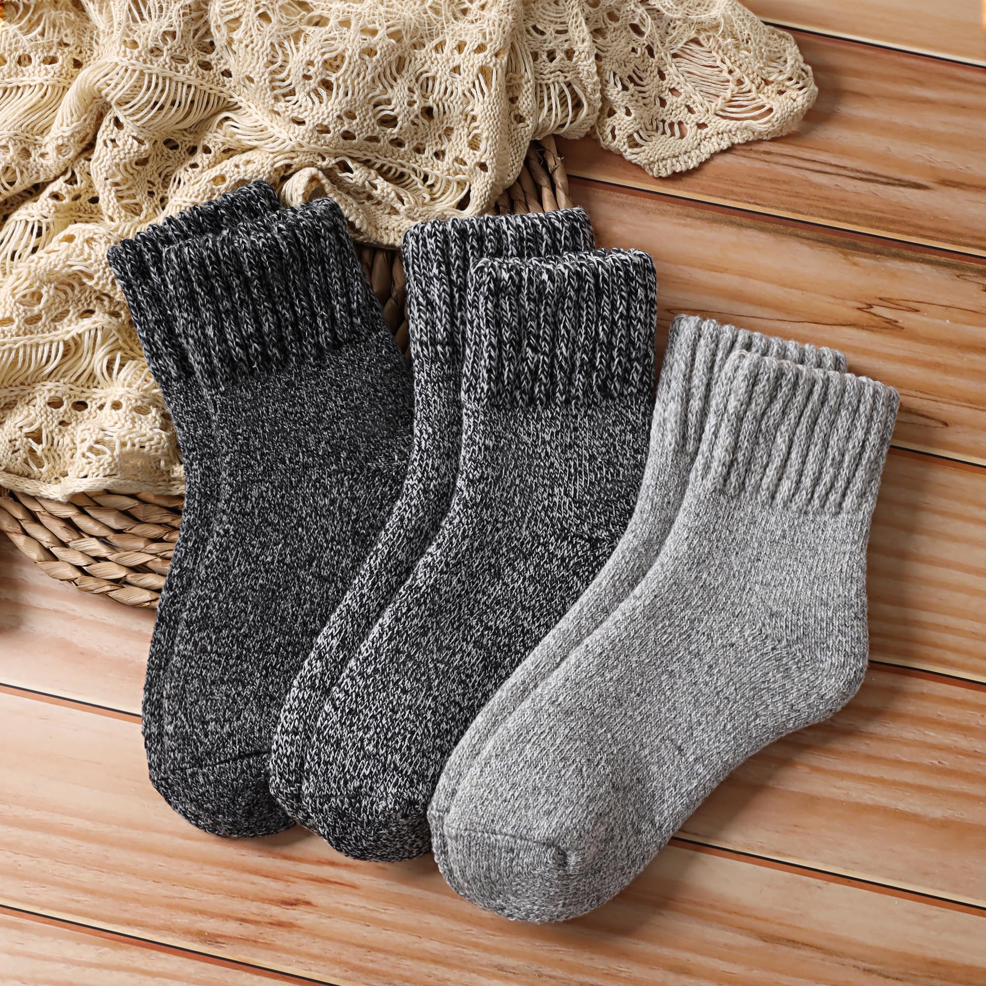 Tough Land Merino Wool Socks women crew on foot showing everyday comfort