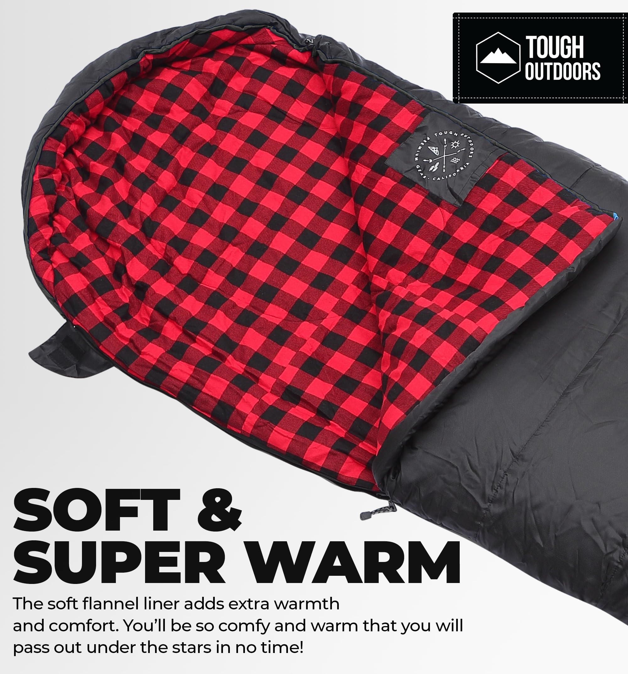 Tough Outdoors compression sack demonstrates compact packing for backpacking