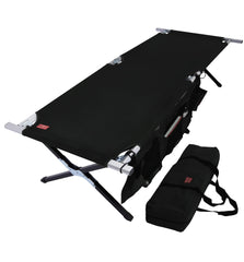 Tough Outdoors Evergreen camping cot extended frame for sturdy all-season camping comfort.