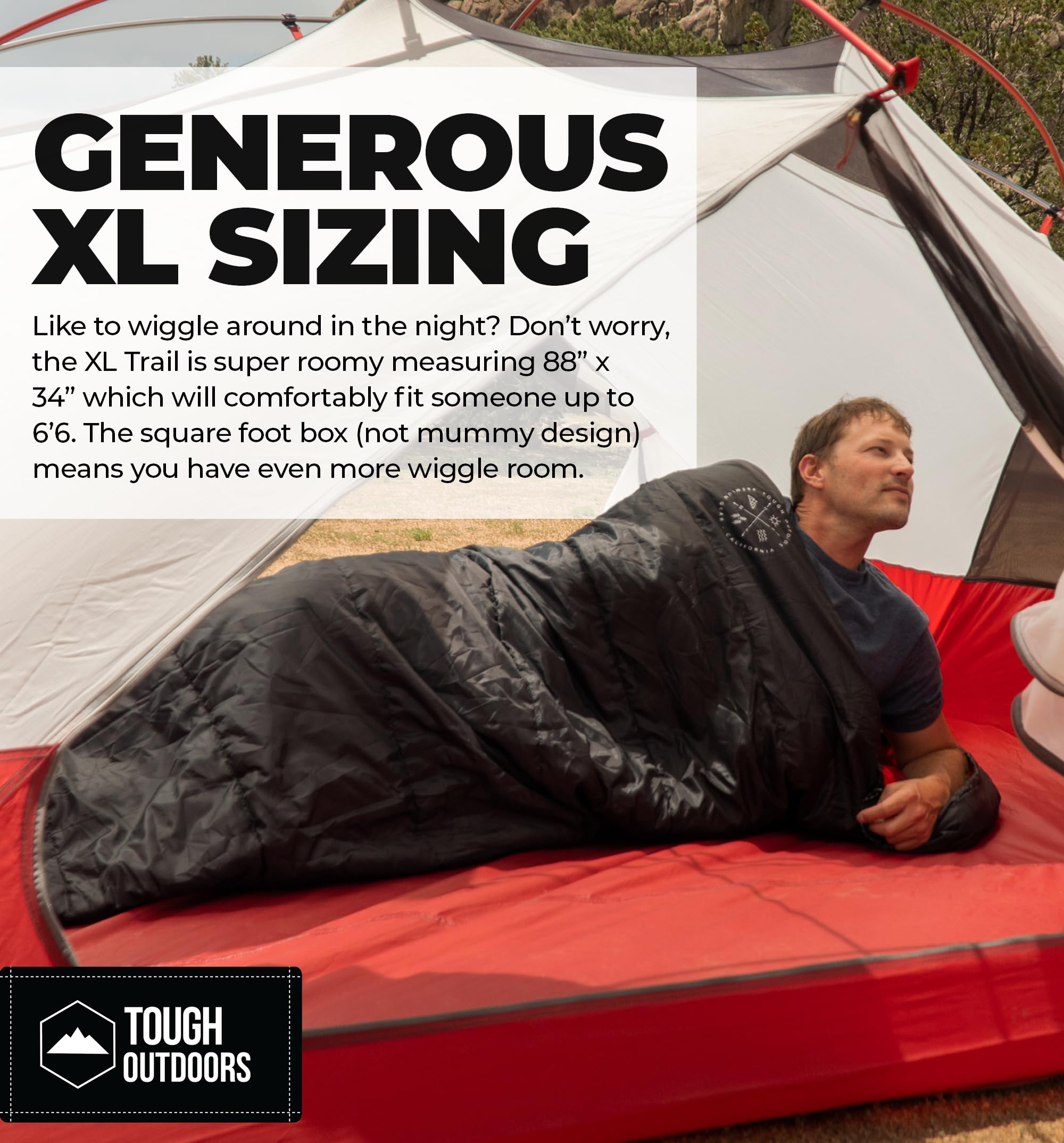 Tough Outdoors XL Trail lining closeup with soft flannel for cozy nights outdoors