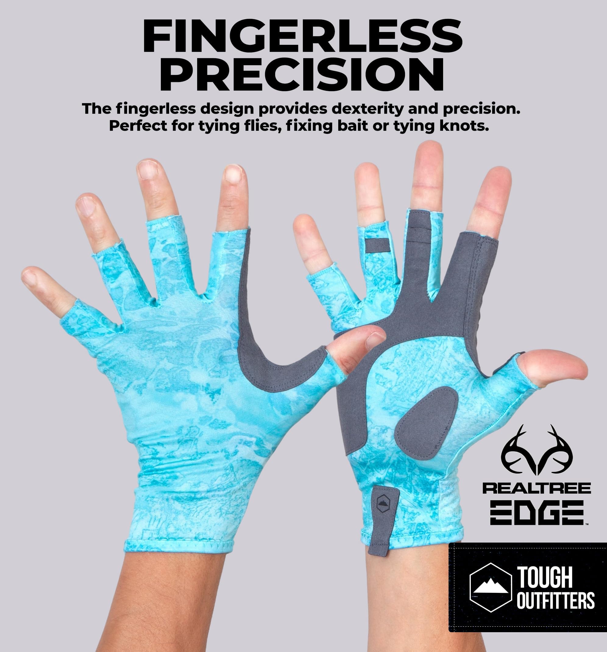 Pair of Tough Outdoors gloves displayed for kayaking