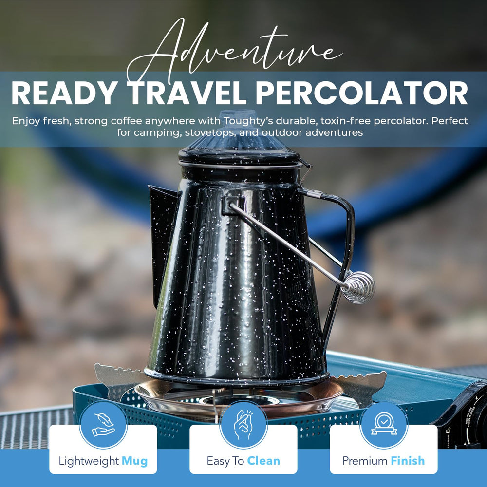 Toughty enamel percolator cleans quickly for next-use readiness