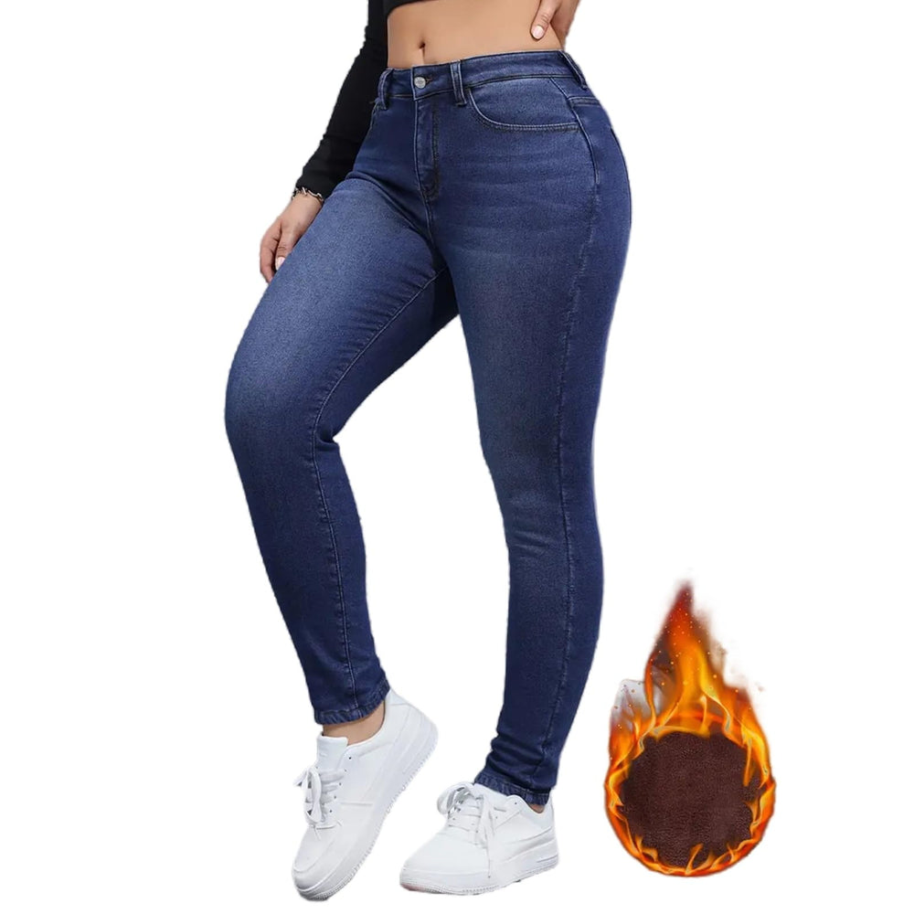 Toumov Womens Winter Fleece-Lined Jeans outfits with boots for winter