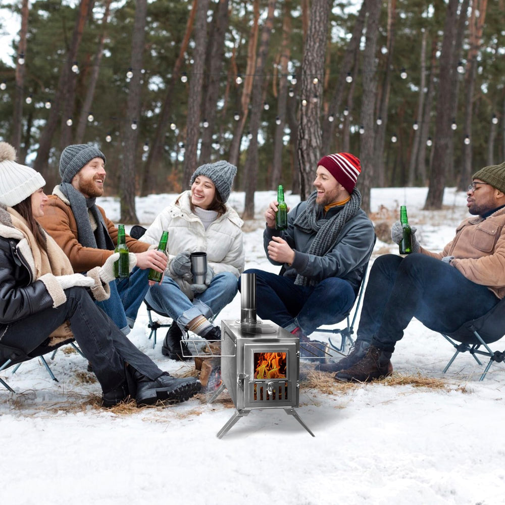 TOUNTO wood stove chimney pipe enables safe venting for tents, cabins, and outdoor cooking