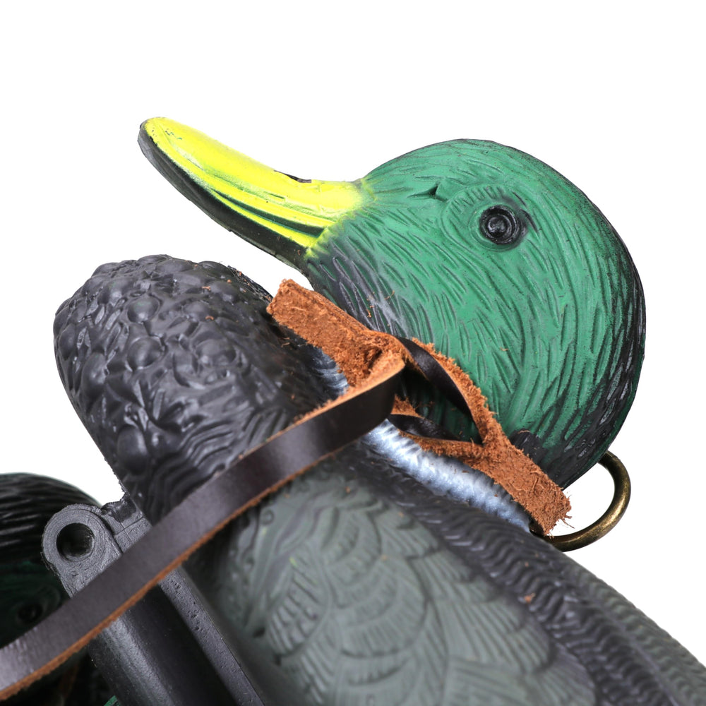 TOURBON Leather Game Carrier metal hook attachment enables easy clip to pack.