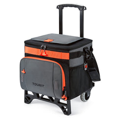 TOURIT 50-can rolling cooler front view for beach picnics and tailgates.