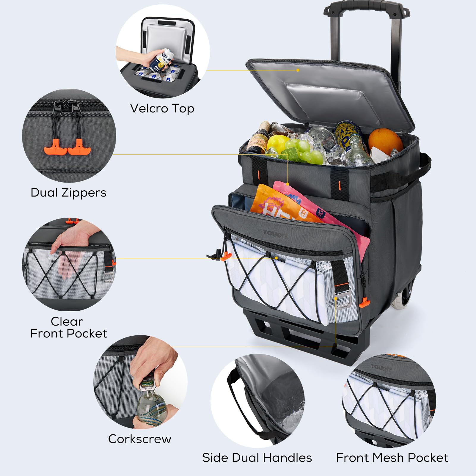 TOURIT collapsible cooler folds for compact storage and flexible daily use.