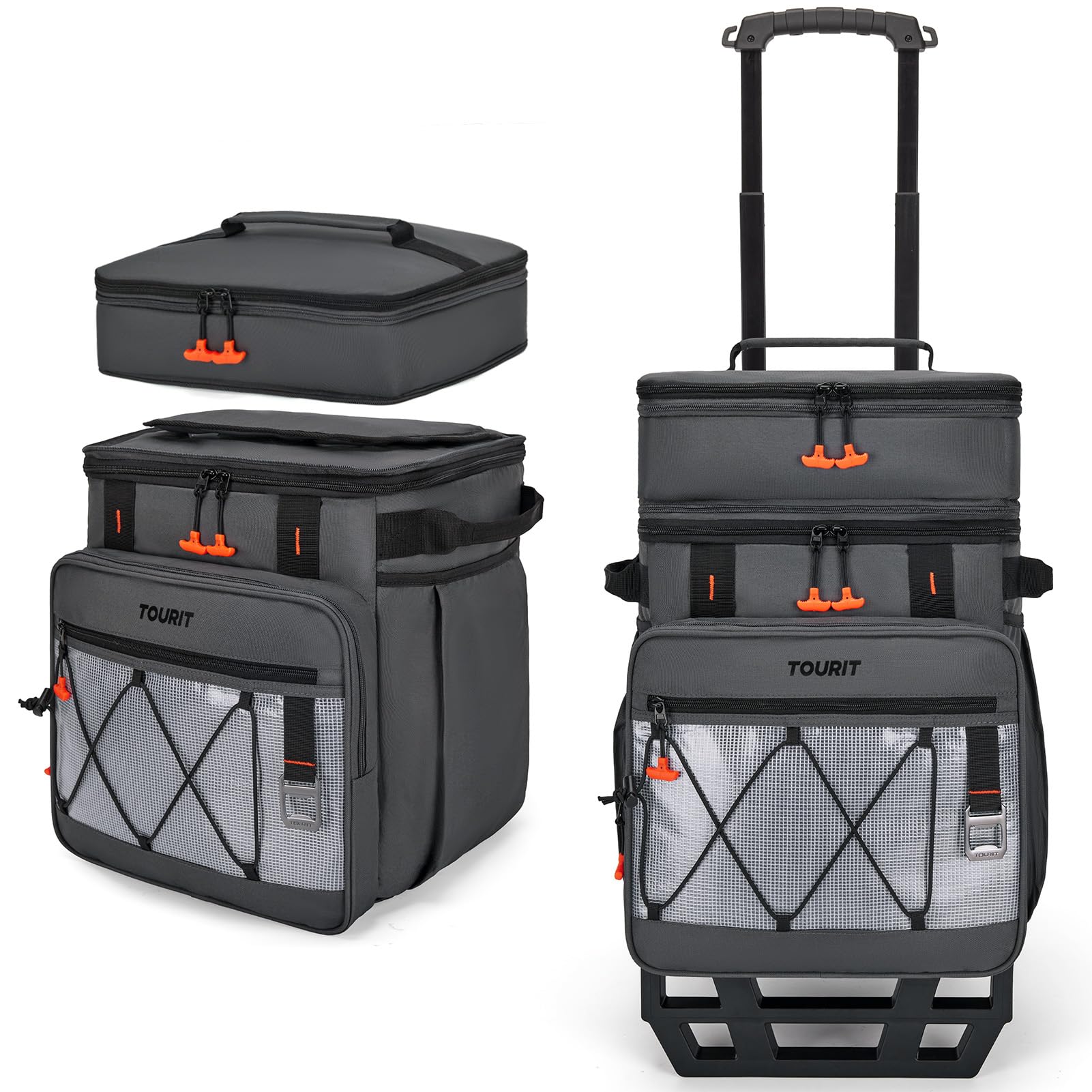 TOURIT extendable handle enables comfortable pulling through crowds.