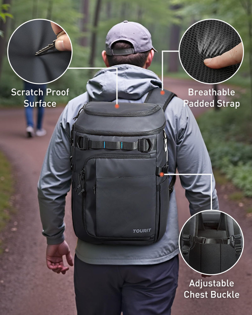 TOURIT backpack cooler outdoor scene shows versatile use at beach or camping
