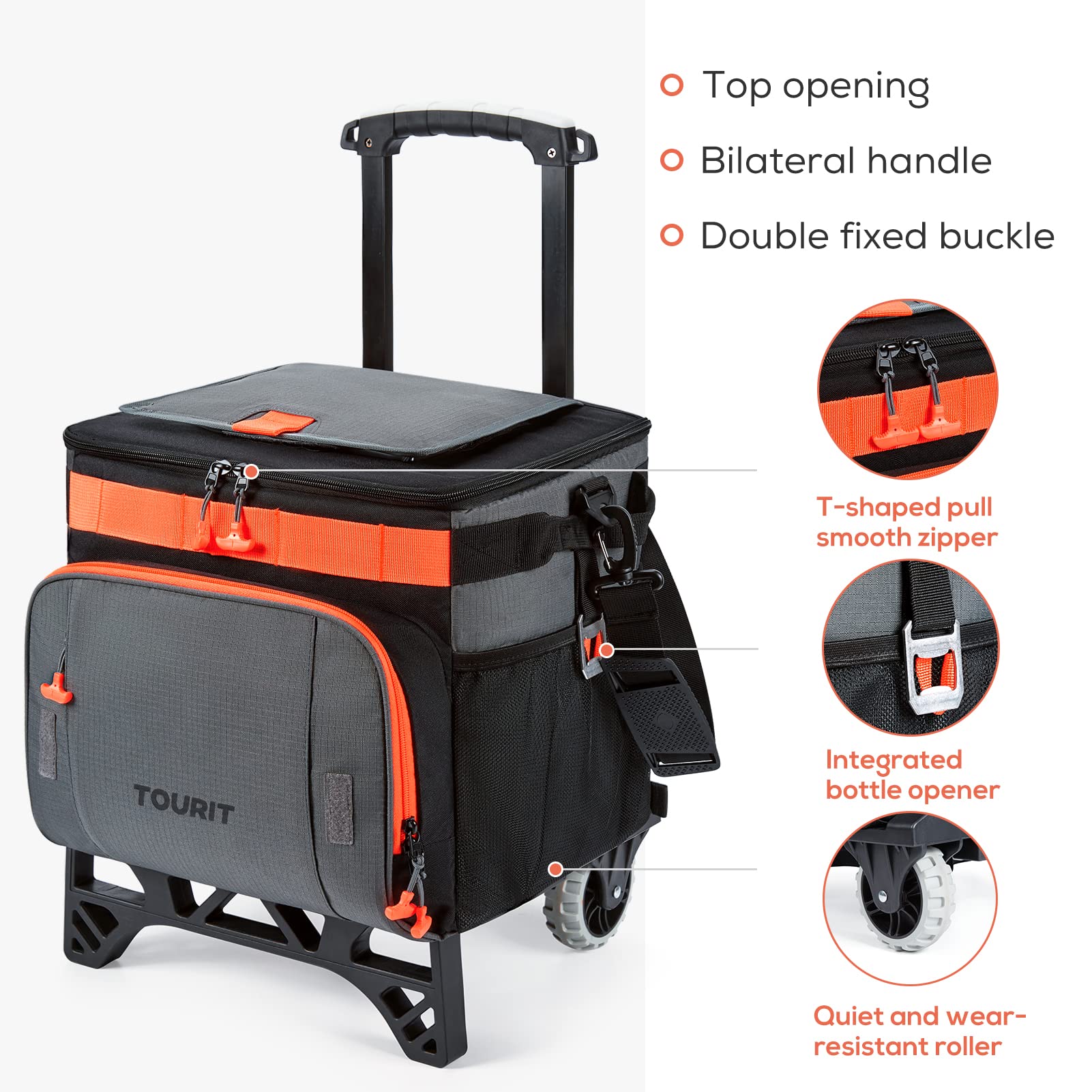 TOURIT Backsaver shoulder strap offering comfortable transport.