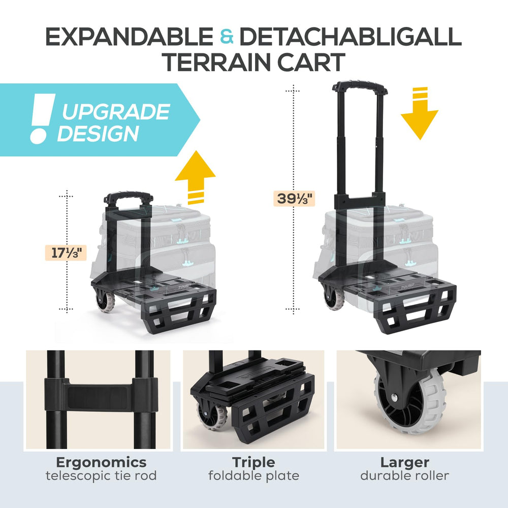 TOURIT Collapsible All-Terrain Cart handles rough terrain with ease for outdoor events.