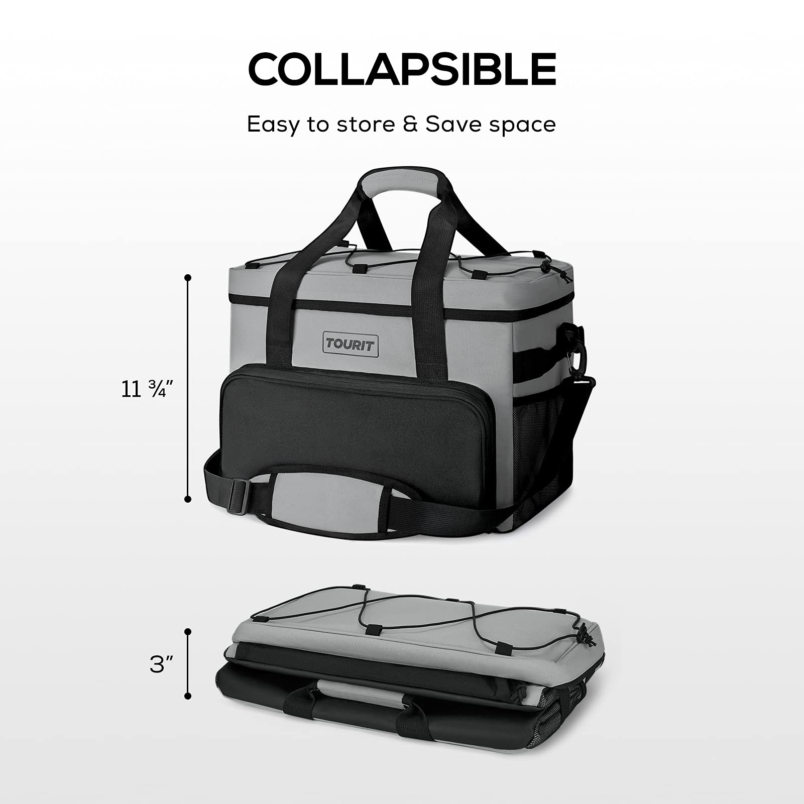 TOURIT cooler bag front pocket stores small essentials for quick access