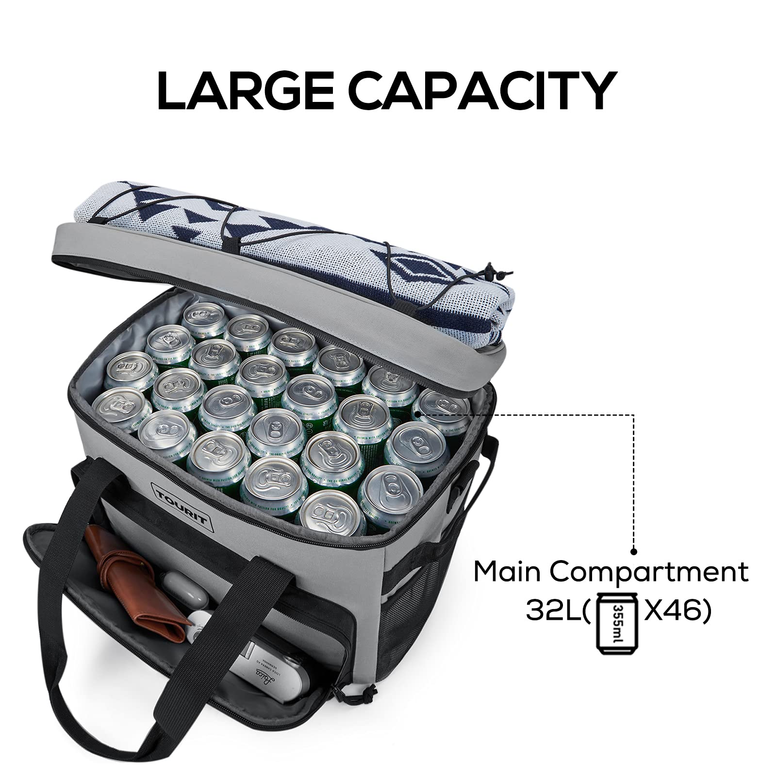 TOURIT cooler bag leakproof PEVA liner prevents spills during transport
