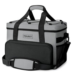 TOURIT cooler bag open-lid interior shows roomy capacity for quick meal prep on picnics