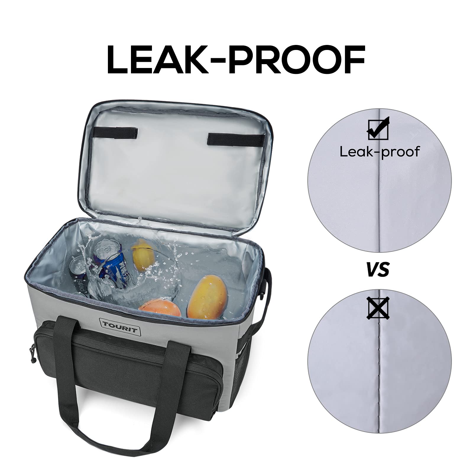 TOURIT cooler bag oxford fabric exterior demonstrates rugged reliability for adventures