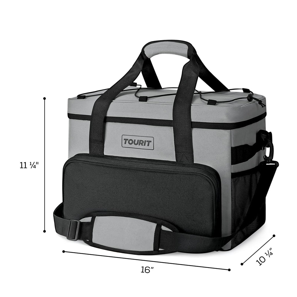 TOURIT cooler bag side mesh pockets hold bottles and snacks handy