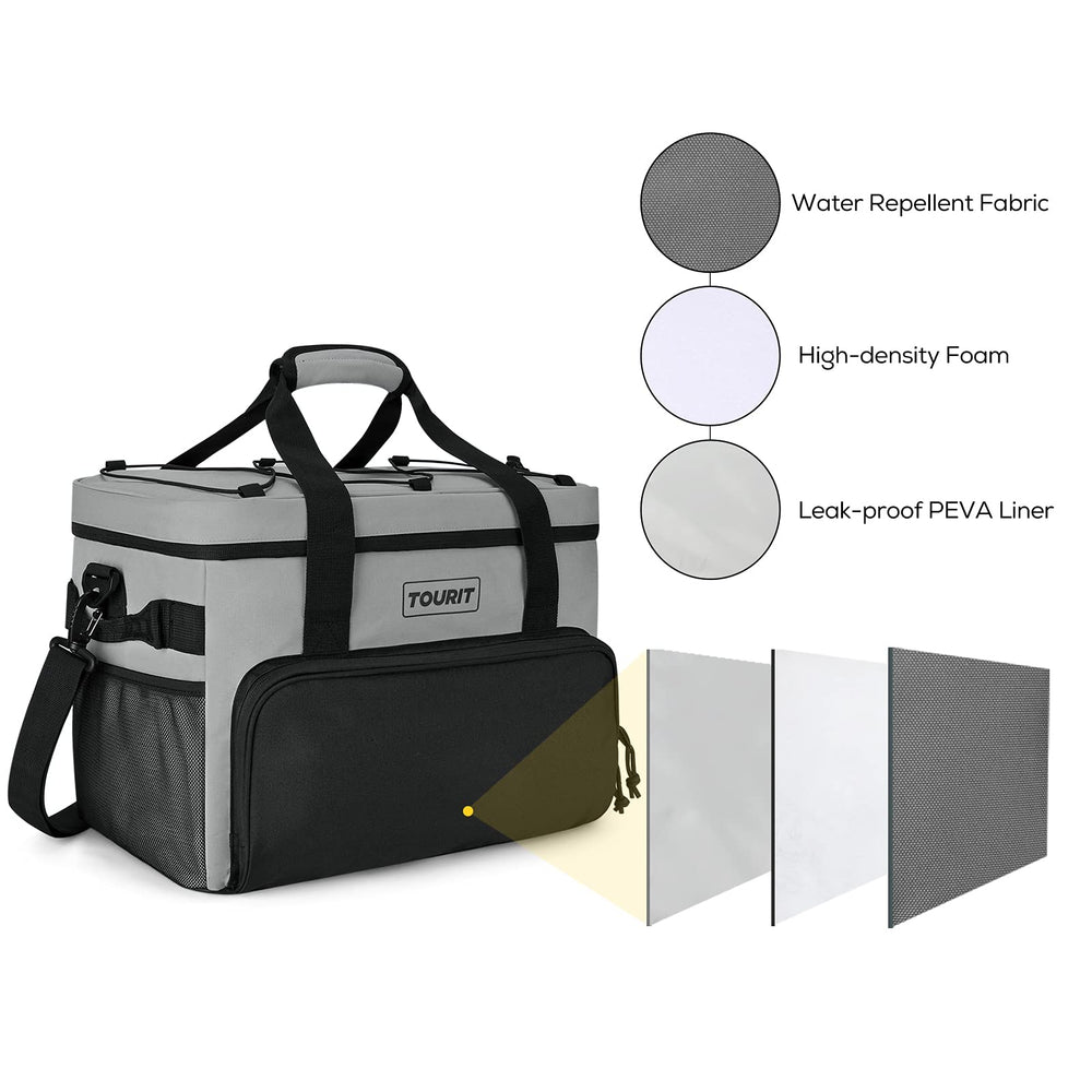 TOURIT cooler bag top elastic rope secures towels during outings