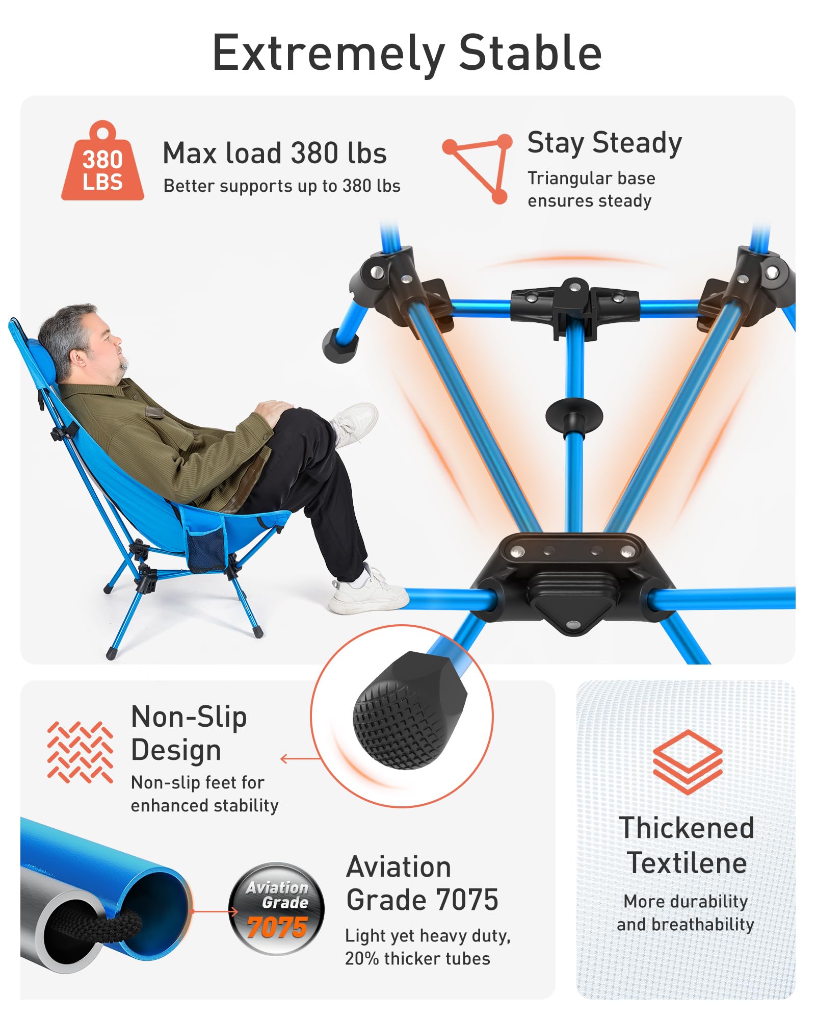 Tourit chair portable design with carry handle for easy transport.