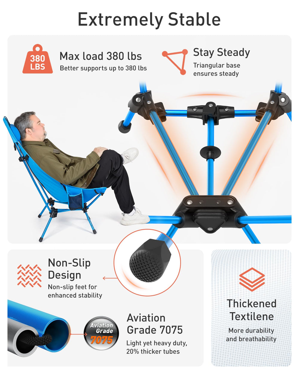 Tourit chair portable design with carry handle for easy transport.