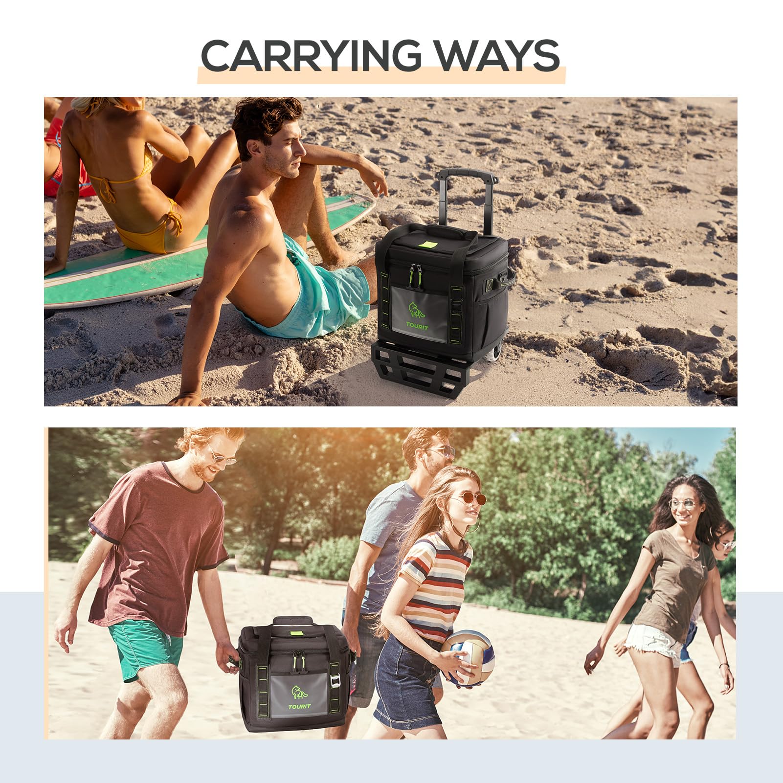 TOURIT versatile soft cooler for camping or grocery trips