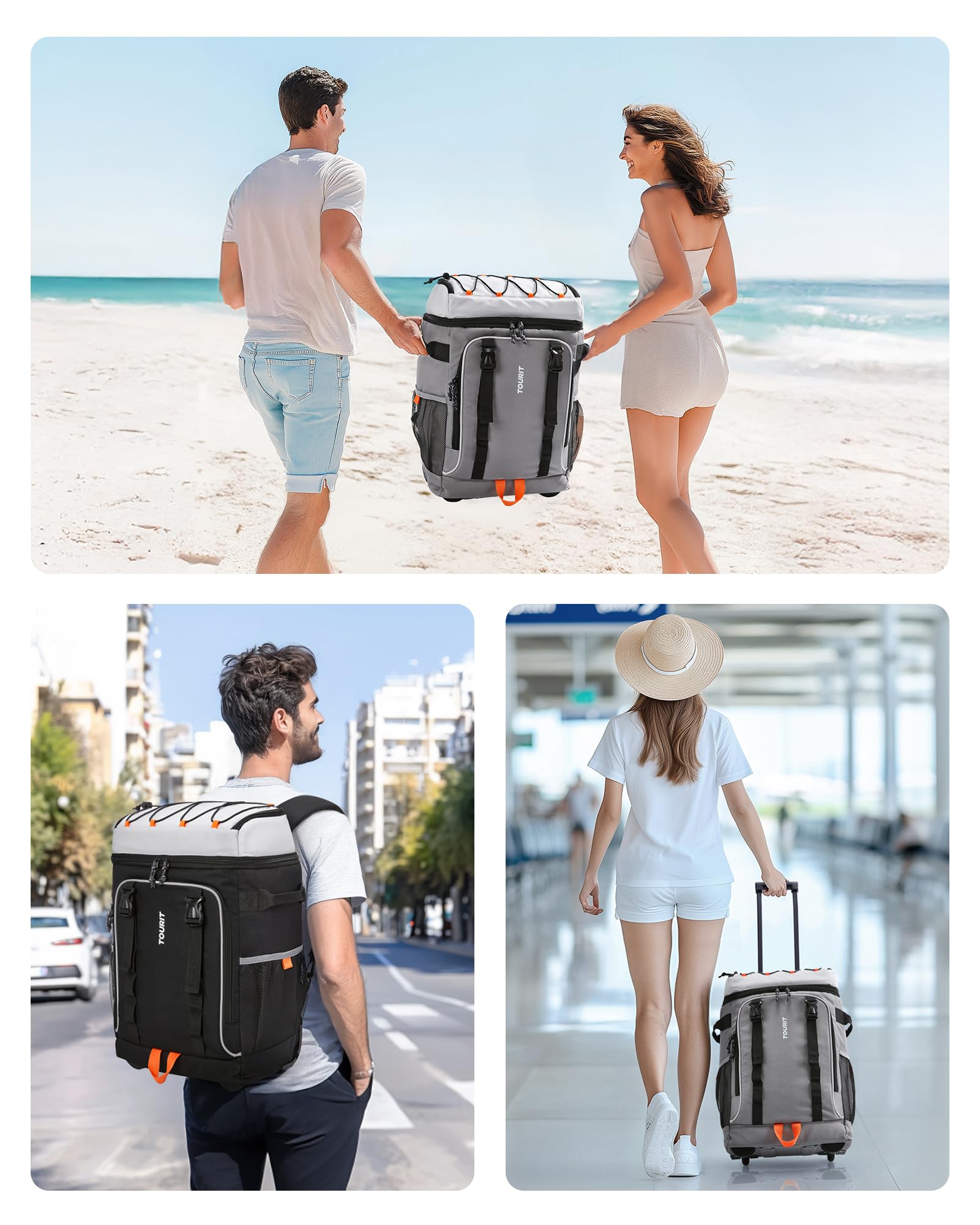 TOURIT wheeled cooler in action on a beach day adventures