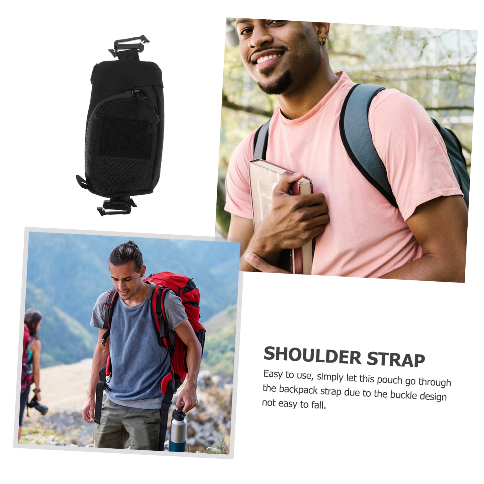Toyvian strap pouch made of durable nylon and ABS for rugged outdoor use.