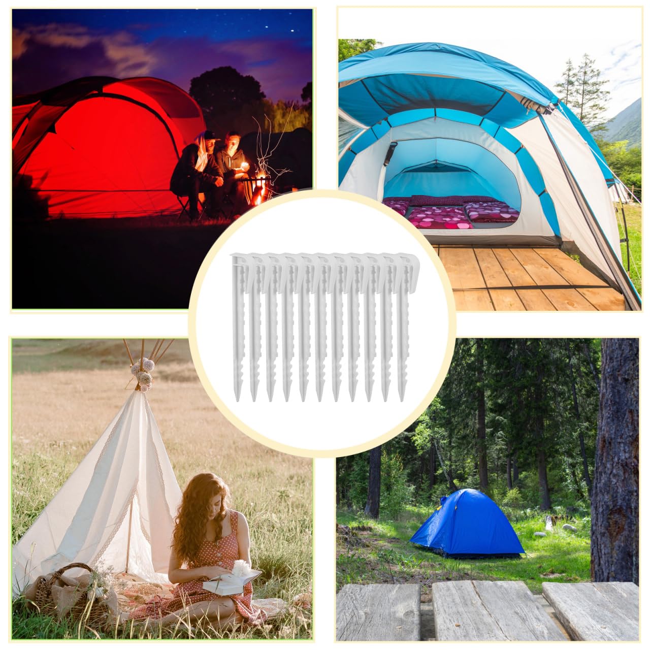 Toyvian tent stake ground nails provide reliable anchoring for landscape edges