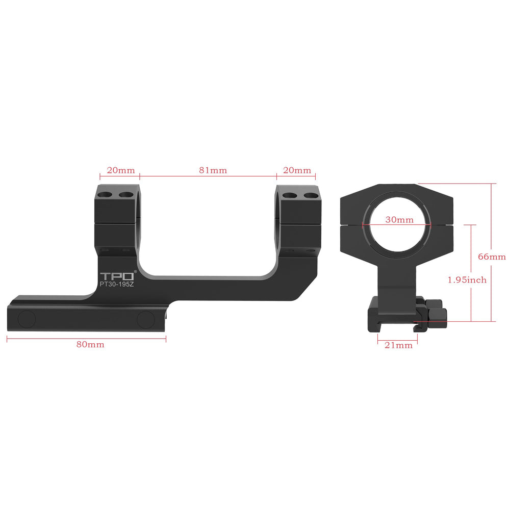 TPO 30mm mount highlighting cantilever design and forward offset.