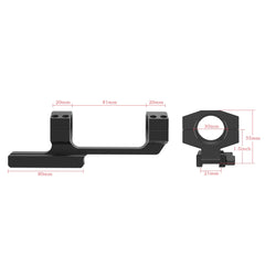 TPO 30mm mount, side profile, precise CNC machining and sleek black finish.