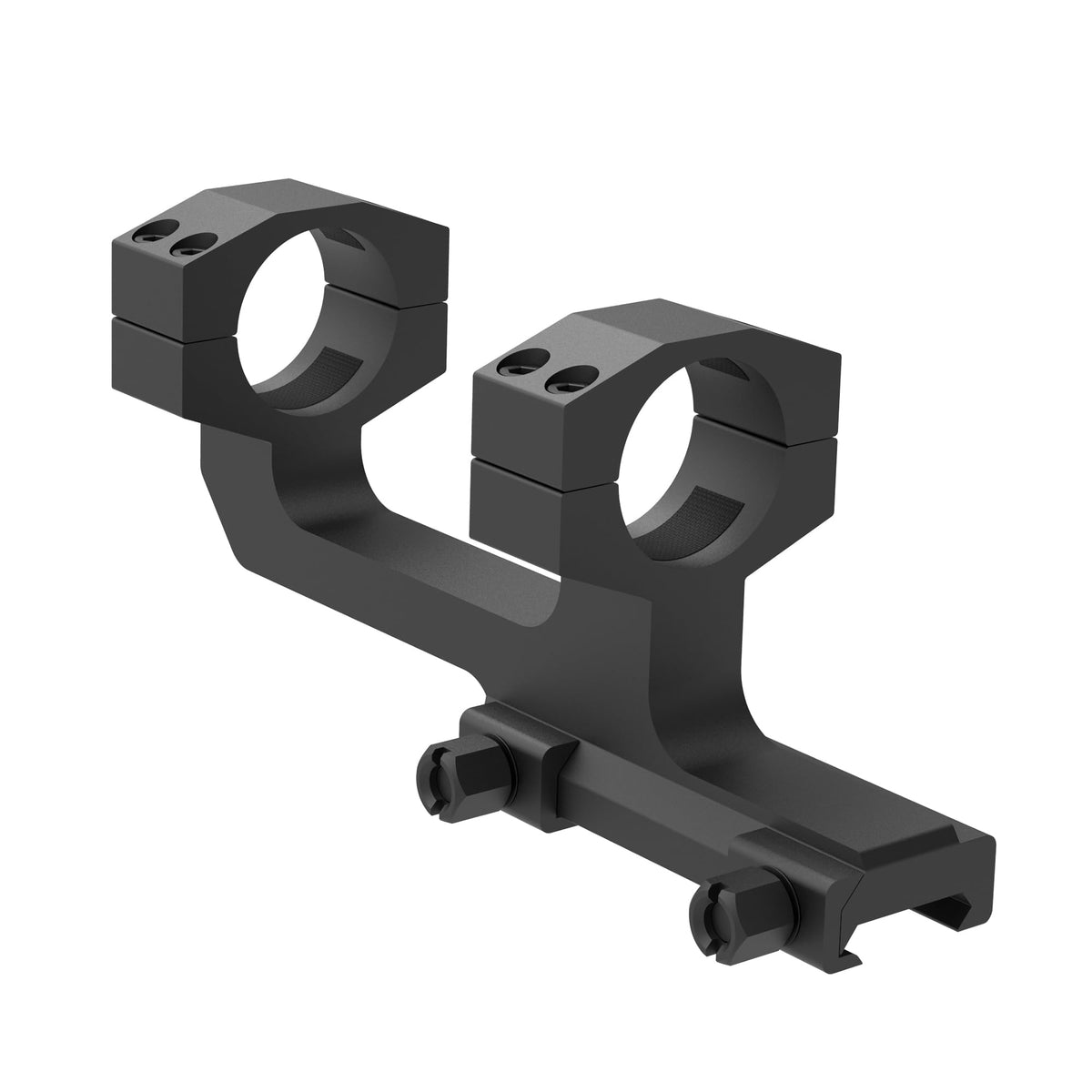 TPO 30mm Picatinny mount top view with cantilever offset for eye relief.
