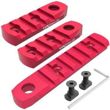 TPO 4-slot rail mount close-up; lightweight aluminum for reliable optics mounting.