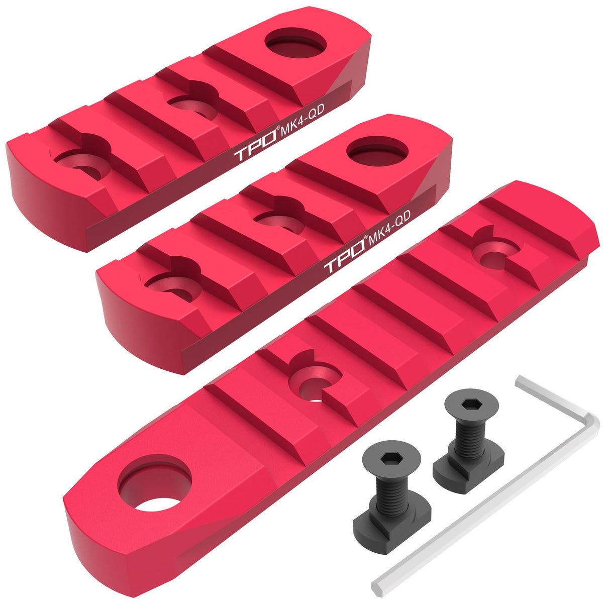 TPO 4-slot rail mount close-up; lightweight aluminum for reliable optics mounting.